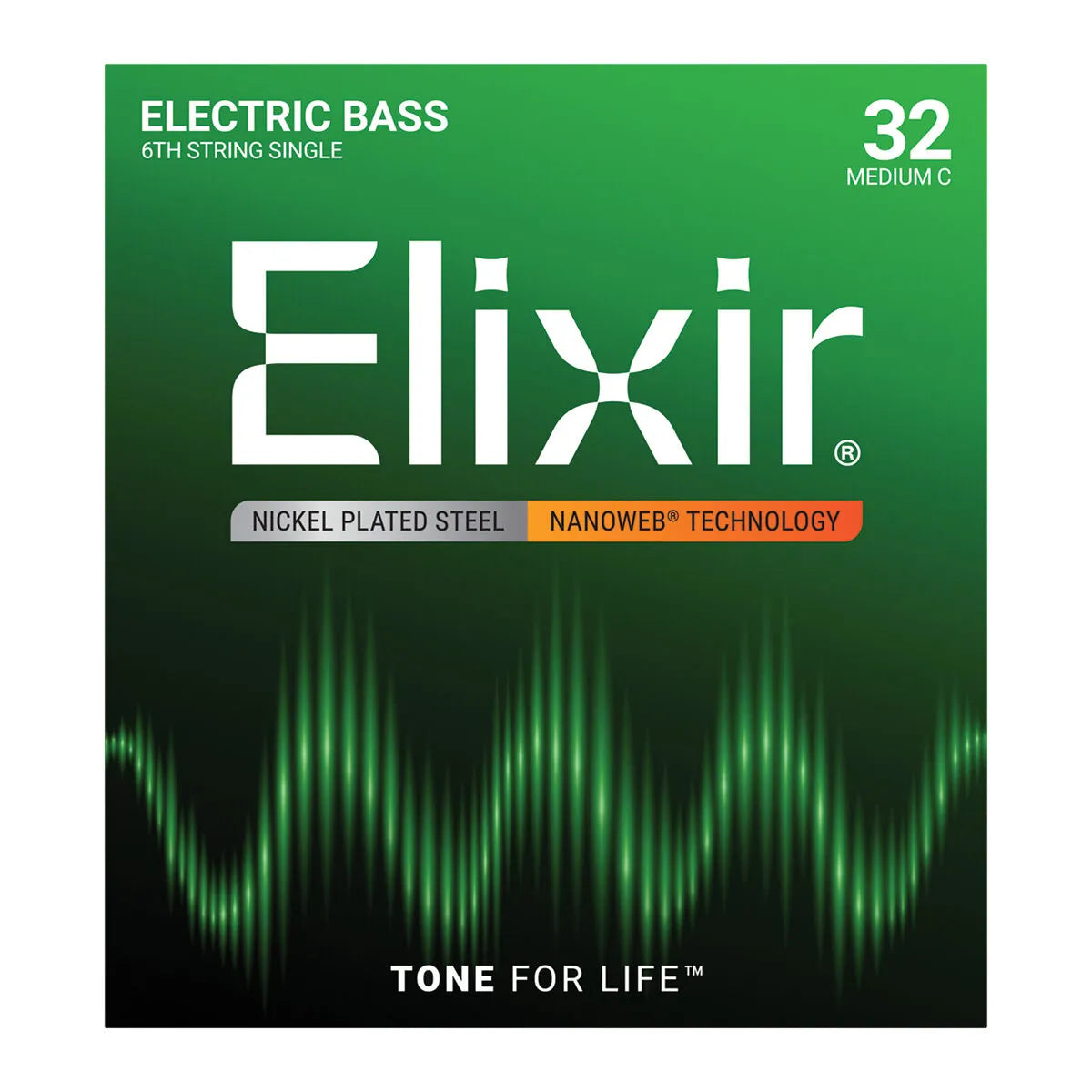 Elixir 15332 Nanoweb Single Bass Medium C String .032