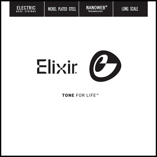 Elixir 15365 Nanoweb Nickel Plated Steel Single Bass String .065