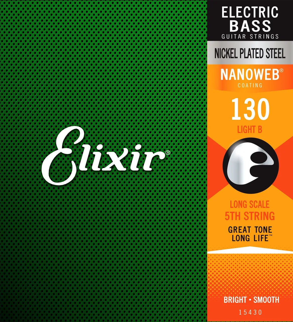 Elixir 15430 Nanoweb Single Bass Light B String .130