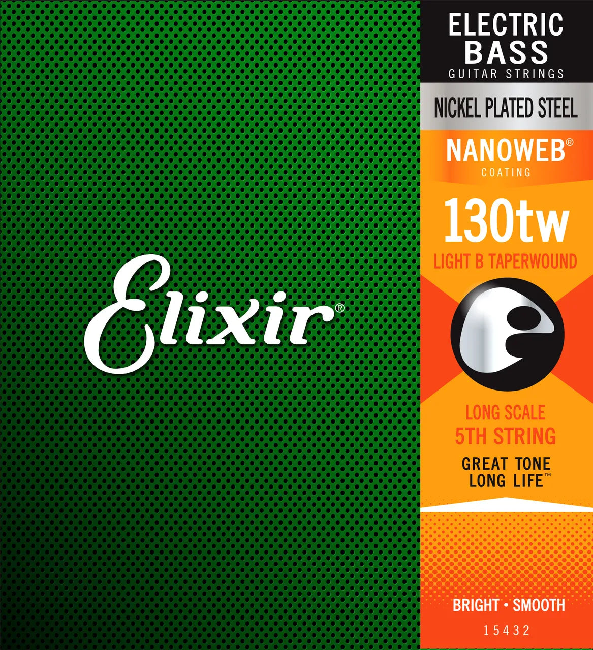 Elixir 15432 Nanoweb Single Bass String Medium B .130TW Taper Wound