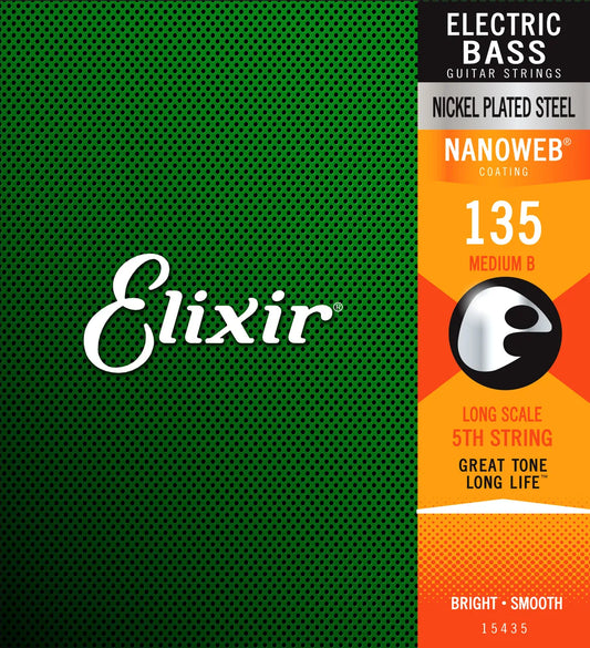 Elixir 15435 Nanoweb Single Bass String Heavy B .135