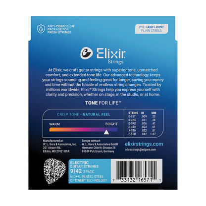 Elixir Optiweb Electric Guitar Strings 9-42 Super Light 3 Pack E16571 — view 3