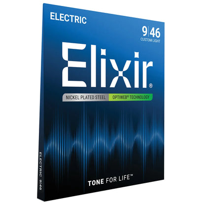 Elixir 19027 Optiweb Electric Guitar Strings 9-46 Custom Light Nickel Plated Steel — view 2