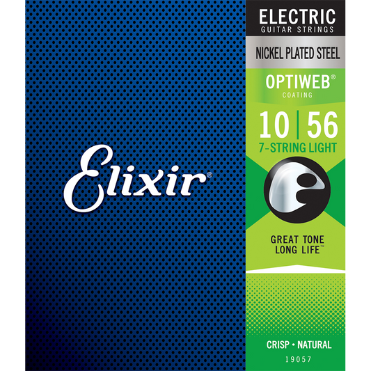 Elixir 19057 Optiweb 7-String Electric Guitar Strings Light 10-56