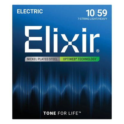Elixir 19074 Optiweb 7-String Electric Guitar Strings Light/Heavy 10-59