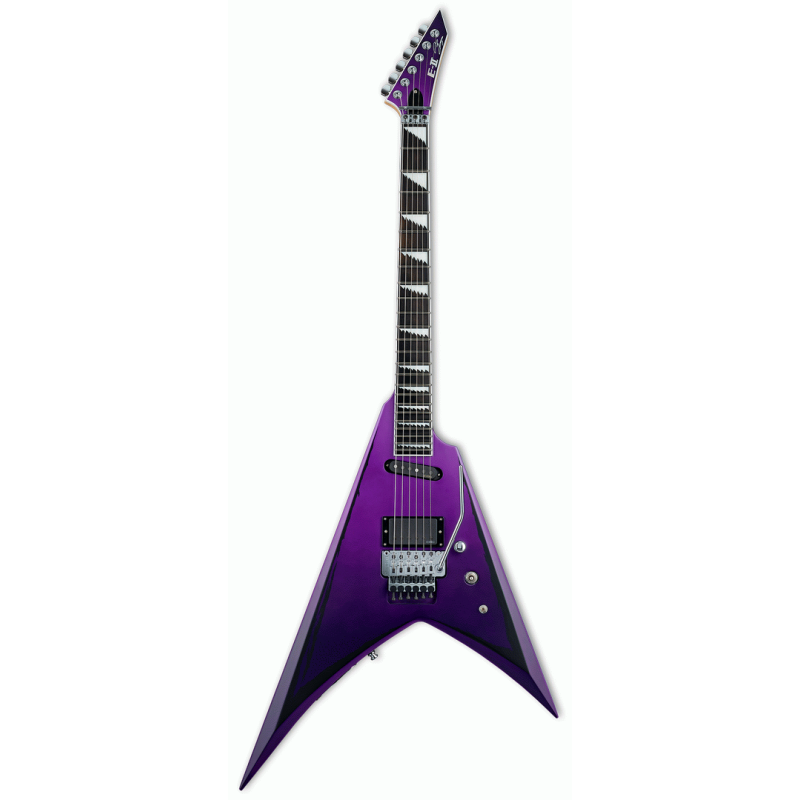 ESP E-II Alexi Ripped Electric Guitar - Purple Fade Satin Finish, EMG Pickups, Neck-Thru-Body, Floyd Rose Bridge, Hardshell Case Included