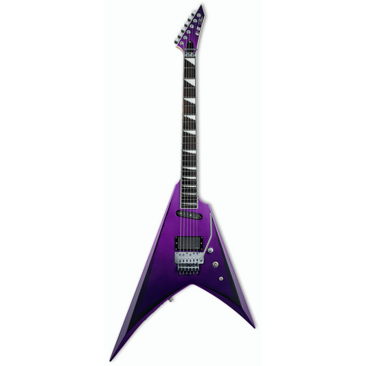 ESP E-II Alexi Ripped Electric Guitar - Purple Fade Satin Finish, EMG Pickups, Neck-Thru-Body, Floyd Rose Bridge, Hardshell Case Included