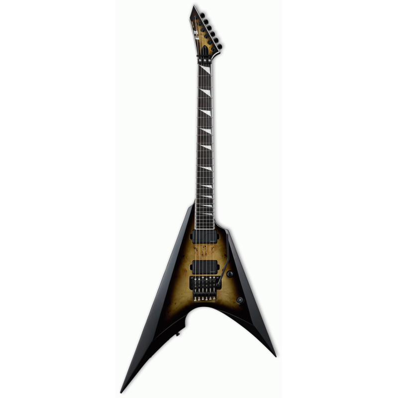 ESP E-II Arrow Nebula Black Burst Electric Guitar with Floyd Rose and Fishman Pickups