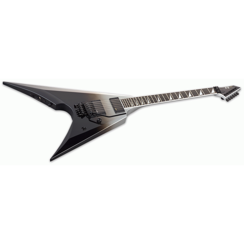ESP E-II Arrow Black Silver Fade Electric Guitar with EMG Pickups and Hardshell Case — view 3