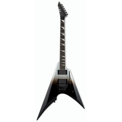ESP E-II Arrow Black Silver Fade Electric Guitar with EMG Pickups and Hardshell Case