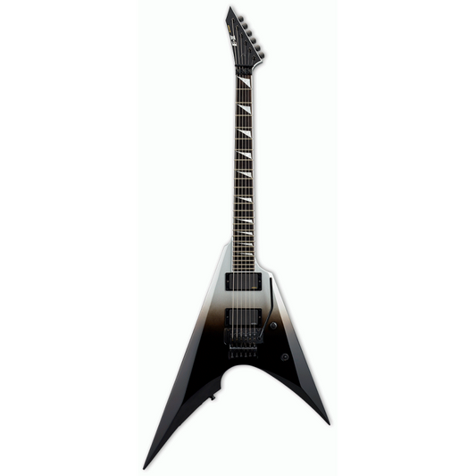 ESP E-II Arrow Black Silver Fade Electric Guitar with EMG Pickups and Hardshell Case