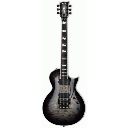 ESP E-II Eclipse FR QM Charcoal Burst Electric Guitar with Fishman Pickups and Floyd Rose Case Included