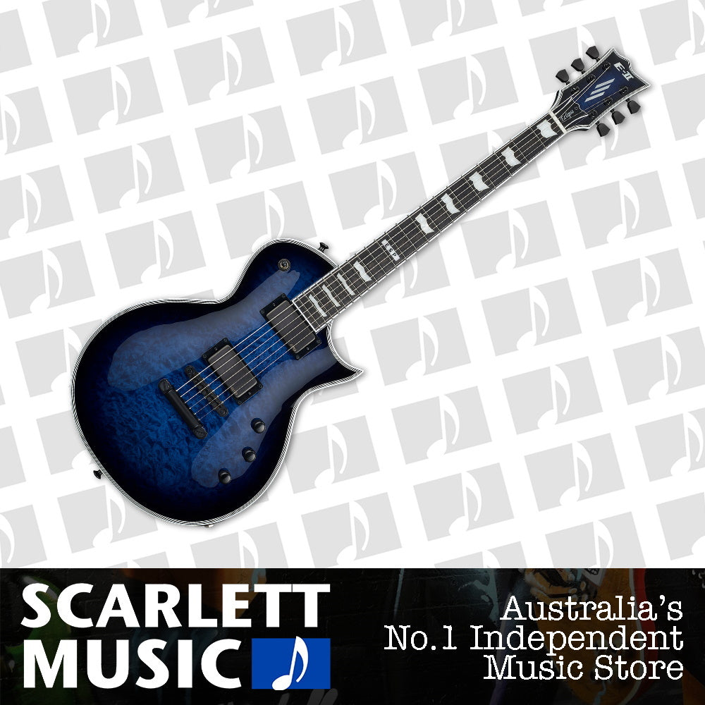 ESP E-II Eclipse Quilted Maple Reindeer Blue Electric Guitar — view 2