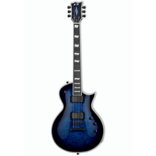ESP E-II Eclipse QW Reindeer Blue Electric Guitar with Hardshell Case