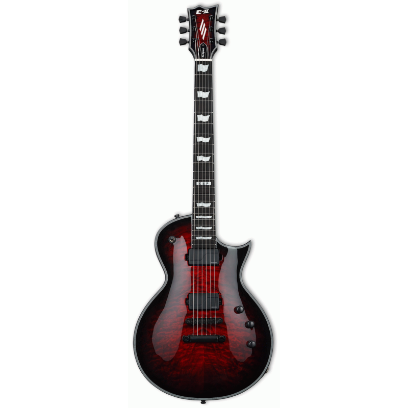 ESP E-II Eclipse QM FL See Thru Black Cherry Sunburst Electric Guitar with Hardshell Case