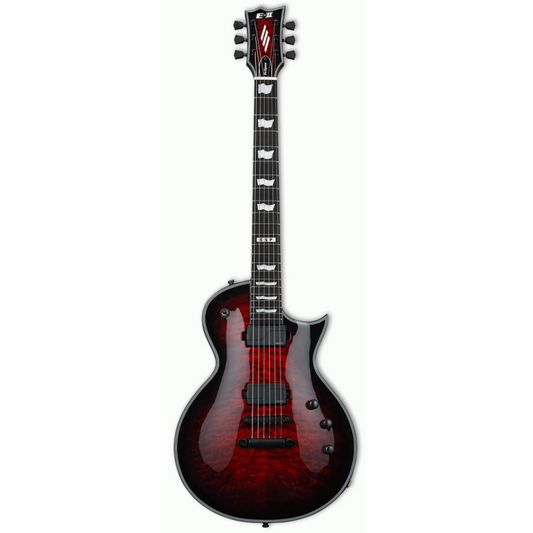 ESP E-II Eclipse QM FL See Thru Black Cherry Sunburst Electric Guitar with Hardshell Case