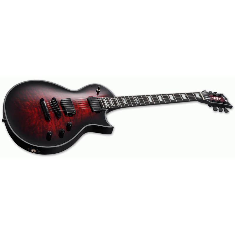 ESP E-II Eclipse QM FL See Thru Black Cherry Sunburst Electric Guitar with Hardshell Case — view 3