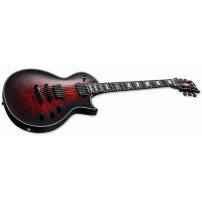 ESP E-II Eclipse QM FL See Thru Black Cherry Sunburst Electric Guitar with Hardshell Case — view 3