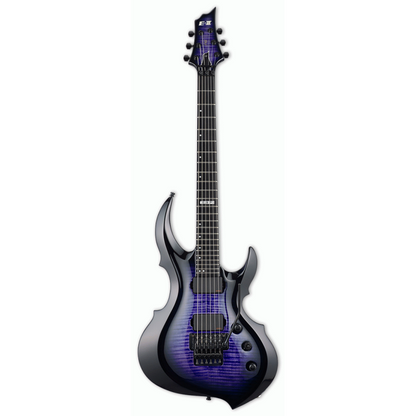 ESP E-II FRX Flame Top Electric Guitar Reindeer Blue with Hardshell Case