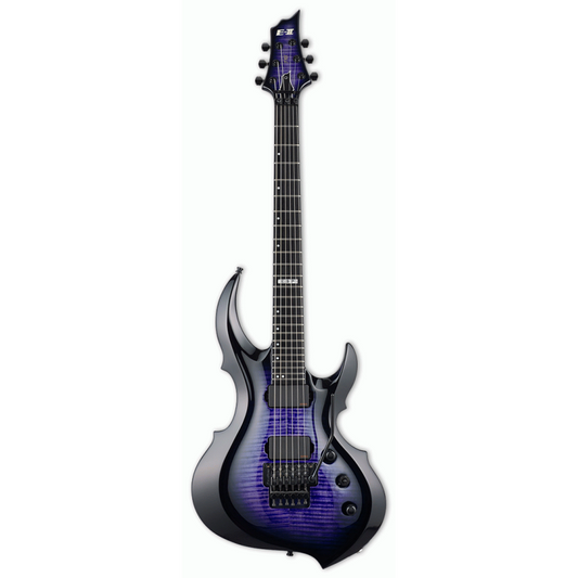 ESP E-II FRX Flame Top Electric Guitar Reindeer Blue with Hardshell Case