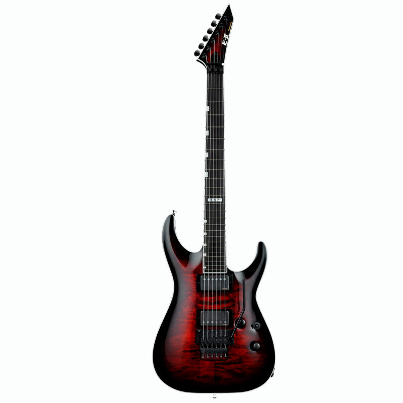 ESP E-II Horizon FR-II Guitar - See Thru Black Cherry Sunburst or Tiger Eye Sunburst Finish, EMG Pickups, Floyd Rose Bridge, Includes Hardshell Case