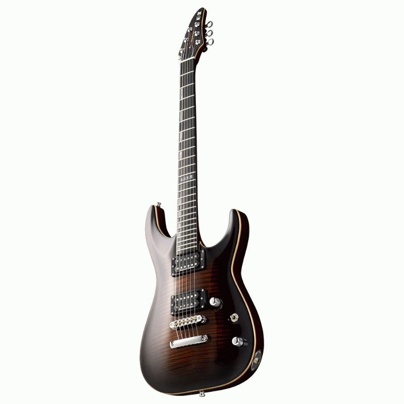 ESP E-II Horizon NT Flame No Trem Dark Brown Sunburst Guitar — view 2