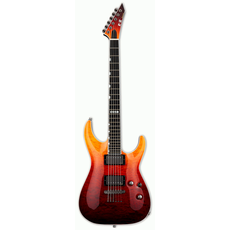 ESP E-II Horizon NT-II Tiger Eye Amber Fade Guitar with EMG Pickups and Hardshell Case