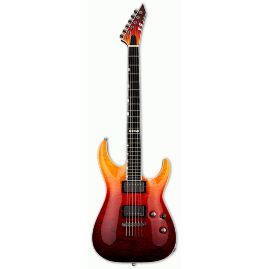 ESP E-II Horizon NT-II Tiger Eye Amber Fade Guitar with EMG Pickups and Hardshell Case