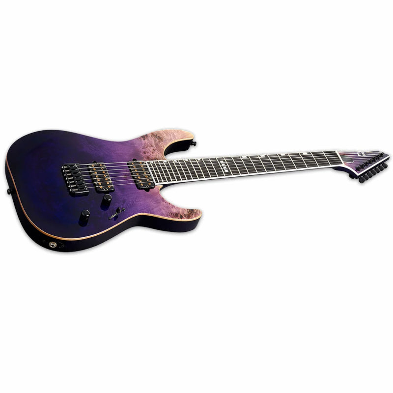 ESP E-II M-II 7 String Guitar Purple Natural Fade Bare Knuckle Warpig 7st Tyger Pickups with Hardshell Case — view 3