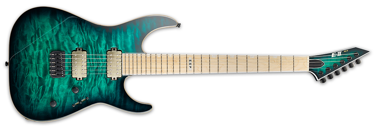 ESP E-II M2 NT Hipshot Black Turquise Burst Electric Guitar