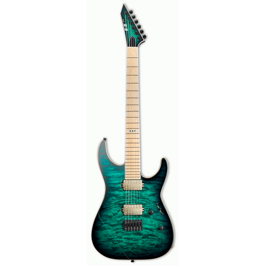 ESP E-II M-II NT Hipshot Quilt Maple Dark Turquoise Burst Electric Guitar