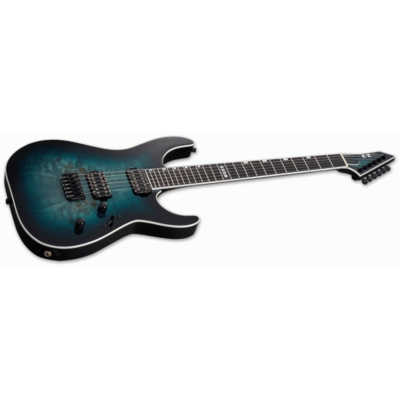 ESP E-II M-II Mercury Blue Burst Electric Guitar with Hardshell Case — view 3