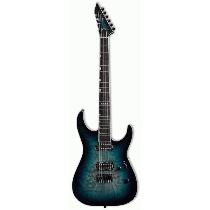 ESP E-II M-II Mercury Blue Burst Electric Guitar with Hardshell Case