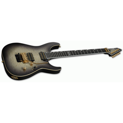 ESP E-II M-II Black Natural Burst Electric Guitar with Quilt Top and Gold Hardware — view 3