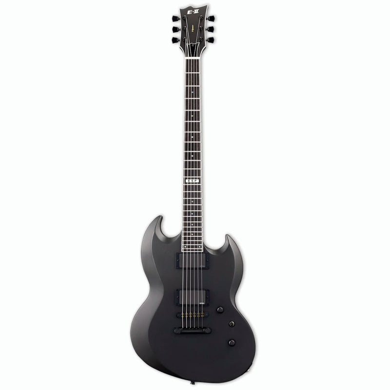 ESP E-II Viper Baritone Guitar - 27" Scale, Mahogany Body, 24-Fret Maple Neck, EMG Pickups, Charcoal Metallic Satin, Case Included