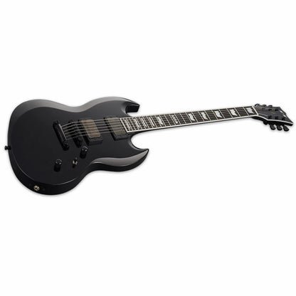 ESP E-II Viper Electric Guitar in Black with EMG Pickups and Hardshell Case — view 3