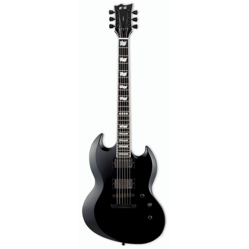 ESP E-II Viper Electric Guitar in Black with EMG Pickups and Hardshell Case