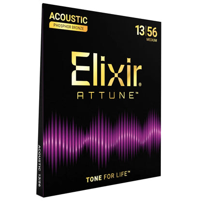 Elixir Attune Phosphor Bronze Acoustic Guitar Strings Medium 13-56 [E21102] — view 2