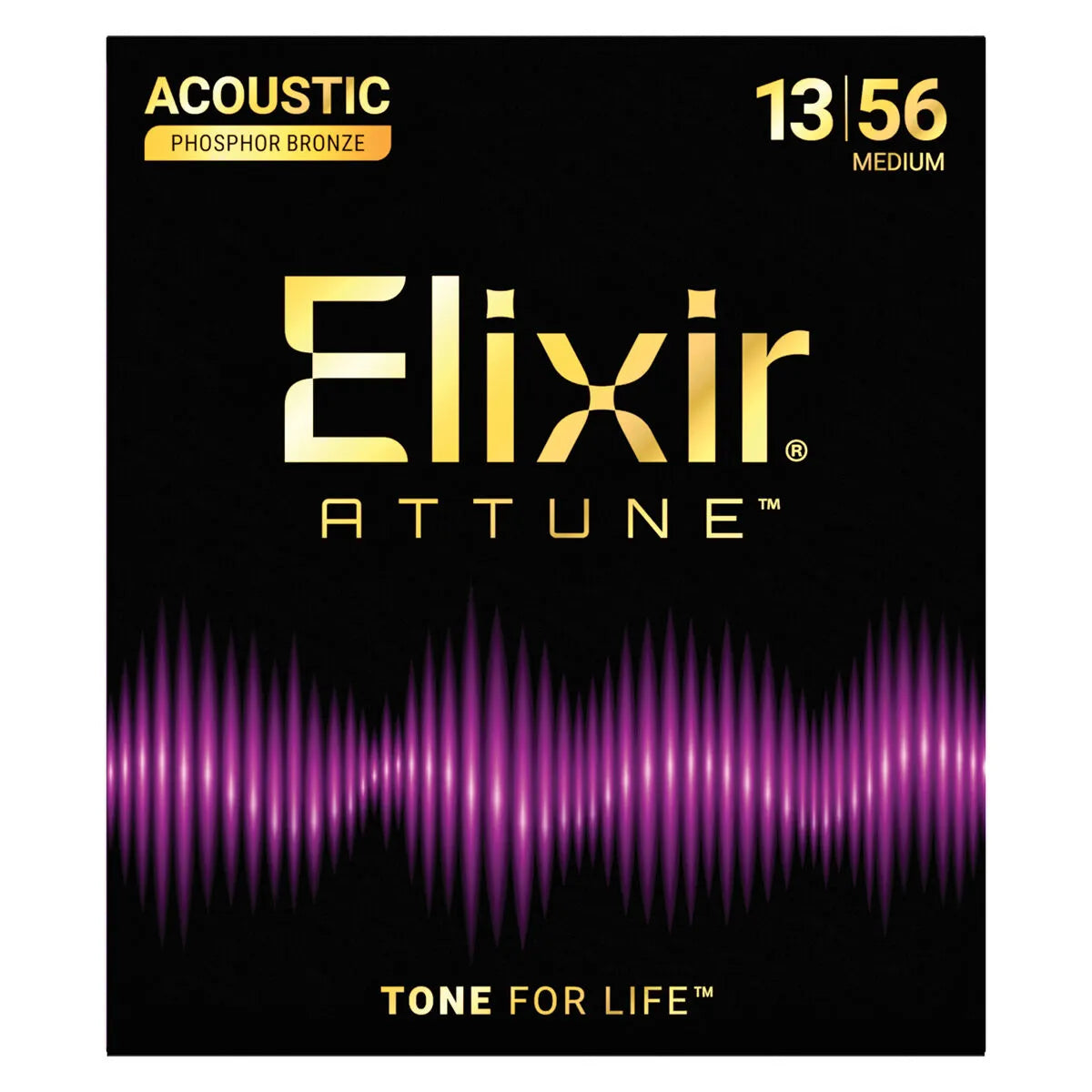 Elixir Attune Phosphor Bronze Acoustic Guitar Strings Medium 13-56 [E21102]