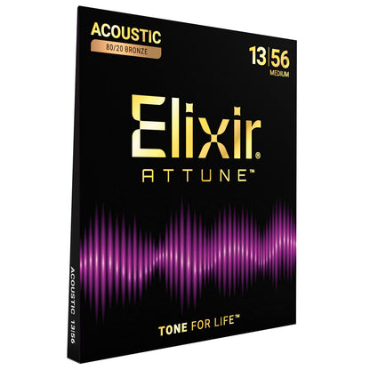 Elixir Attune 80/20 Bronze Acoustic Guitar Strings Medium 13-56 [E23102] — view 2