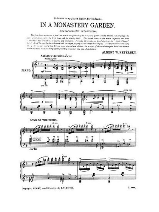 Ketelbey In A Monastery Garden Piano(Arc) Book