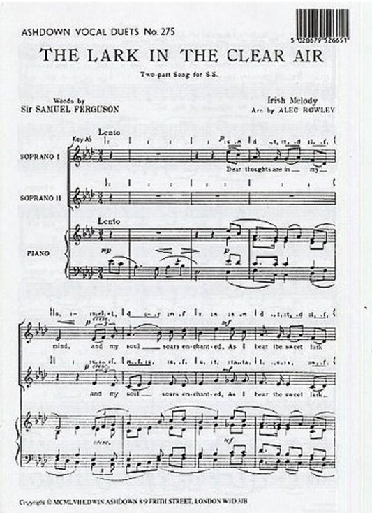 Lark In The Clear Air 2Pt/Piano Rowley Book