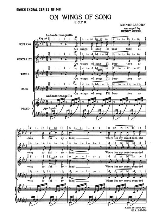 On Wings Of Songs SATB/Pf