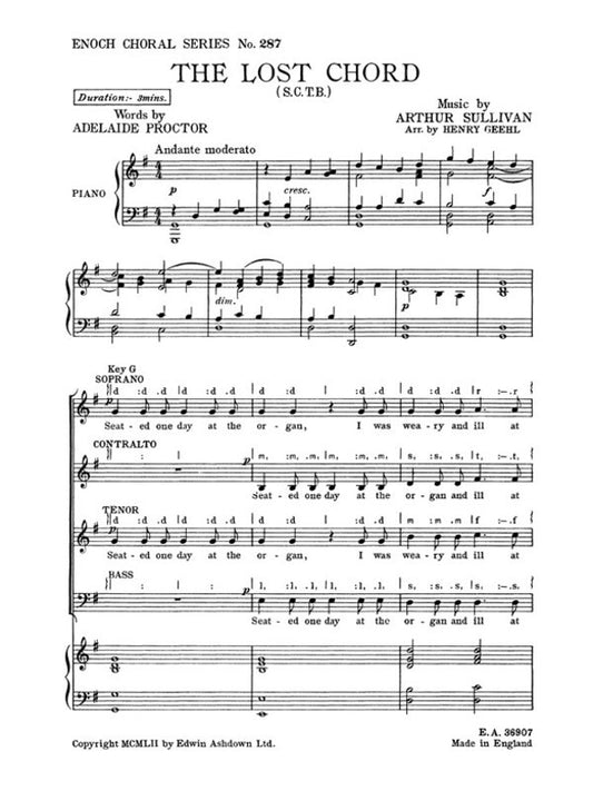 Lost Chord SATB