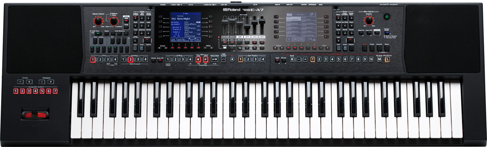 ROLAND E-A7 Expandable Arranger Keyboard - 1500+ Sounds, Dual-Screen Layout, Global Backing Styles — view 2