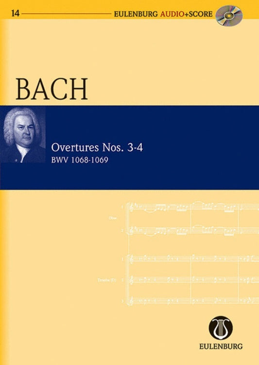 Bach - Overtures Nos 3-4 Bwv 1068-1069 Study Score Book/CD