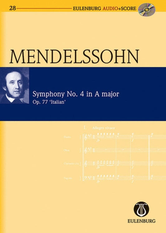 Mendelssohn - Symphony No 4 A Op 90 Study Score Book/CD