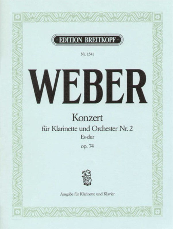 Weber - Concerto No 2 E Flat Op 74 Clarinet/Piano (Softcover Book)