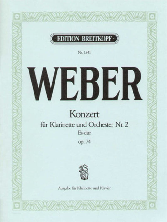 Weber - Concerto No 2 E Flat Op 74 Clarinet/Piano (Softcover Book)