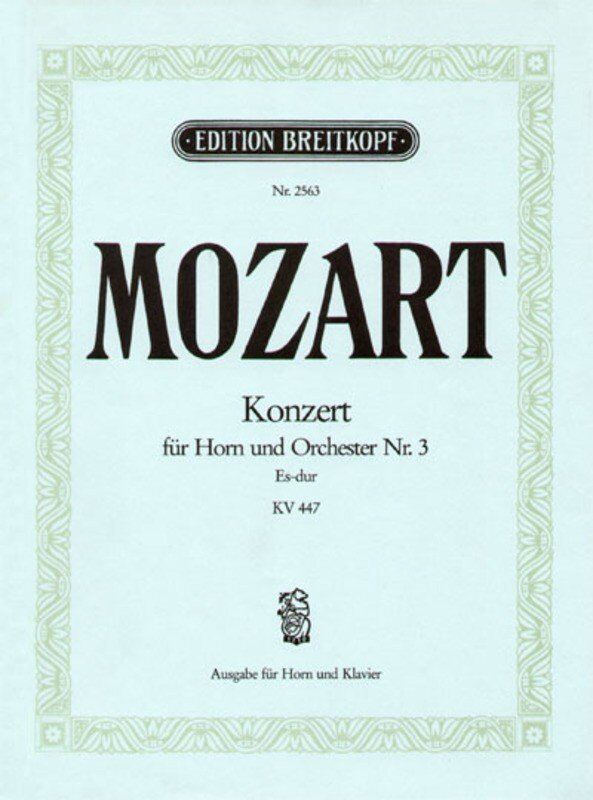 Mozart Concerto No. 3 in Eb Major K. 447 for French Horn and Piano - 28 Pages